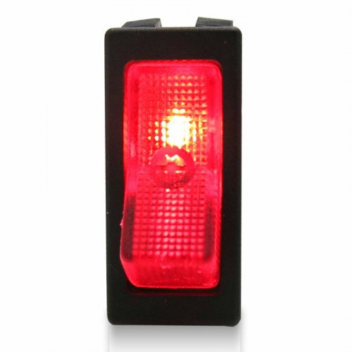 Illuminated Rocker Switch 1 - Red 15a/12v | Keep It Clean Wiring