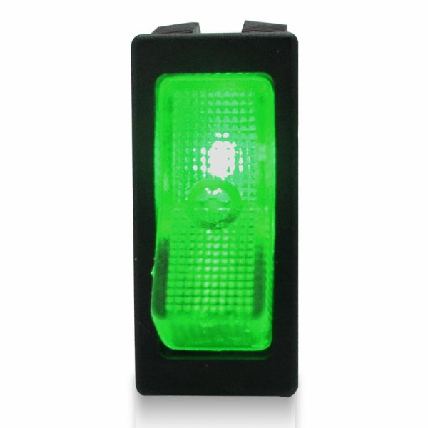 Keep It Clean 125575 Green 20 Amp/12V Oval LED Rocker Switch 